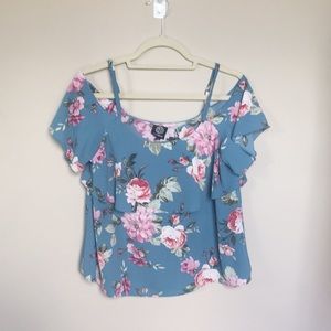 Bobeau Floral Off Shoulder Top